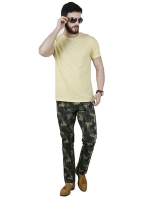 green cotton blend flat front casual trouser - 14937541 - Standard Image - 4