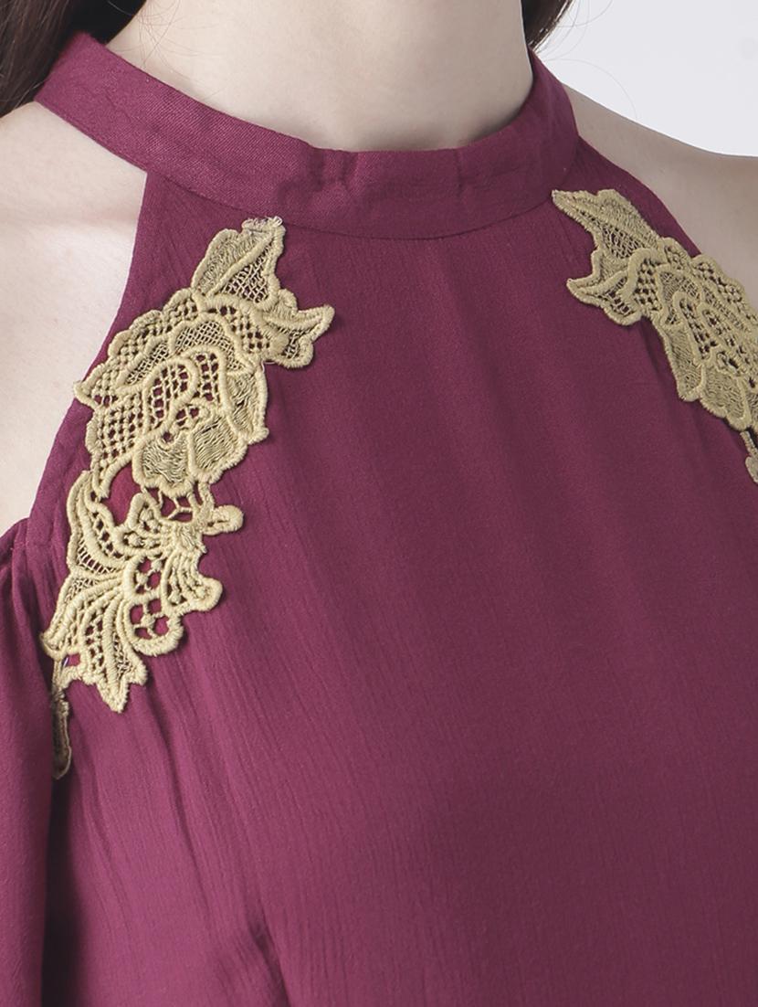 maroon rayon maxi dress - 14937681 - Zoom Image - 4