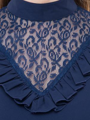 navy blue ruffled crepe top - 14937751 - Standard Image - 4