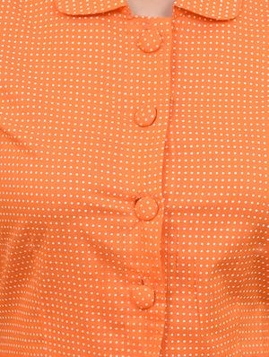 orange cotton flared kurta - 14938095 - Standard Image - 4