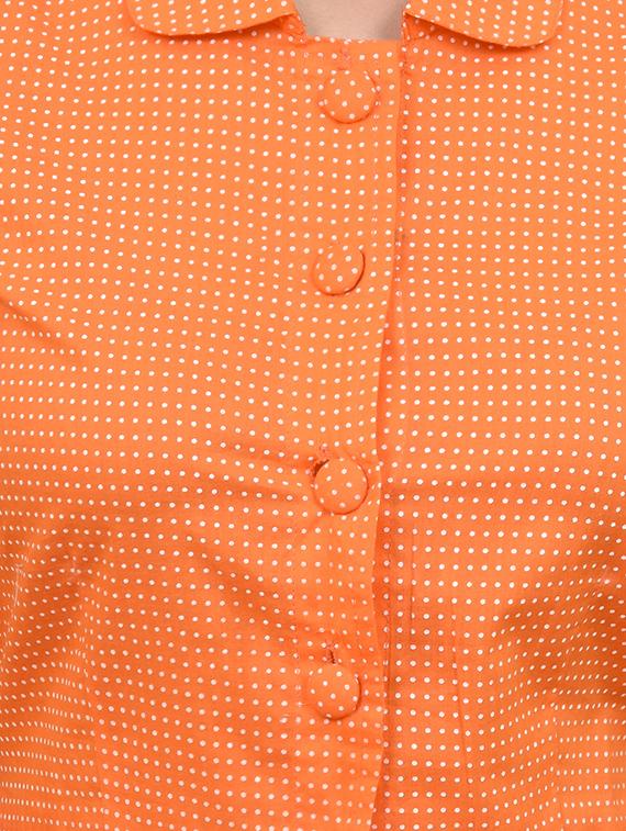 orange cotton flared kurta - 14938095 - Zoom Image - 4