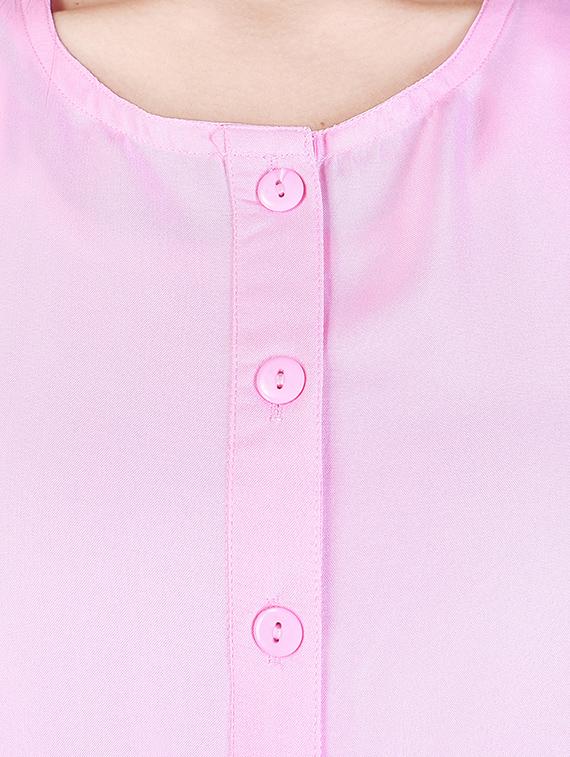 pink crepe straight kurti - 14942371 - Zoom Image - 4