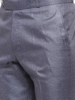 grey cotton blend flat front formal trouser - 14945140 - Standard Image - 4