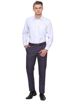 grey polyester blend flat front formal trouser - 14947759 - Standard Image - 4