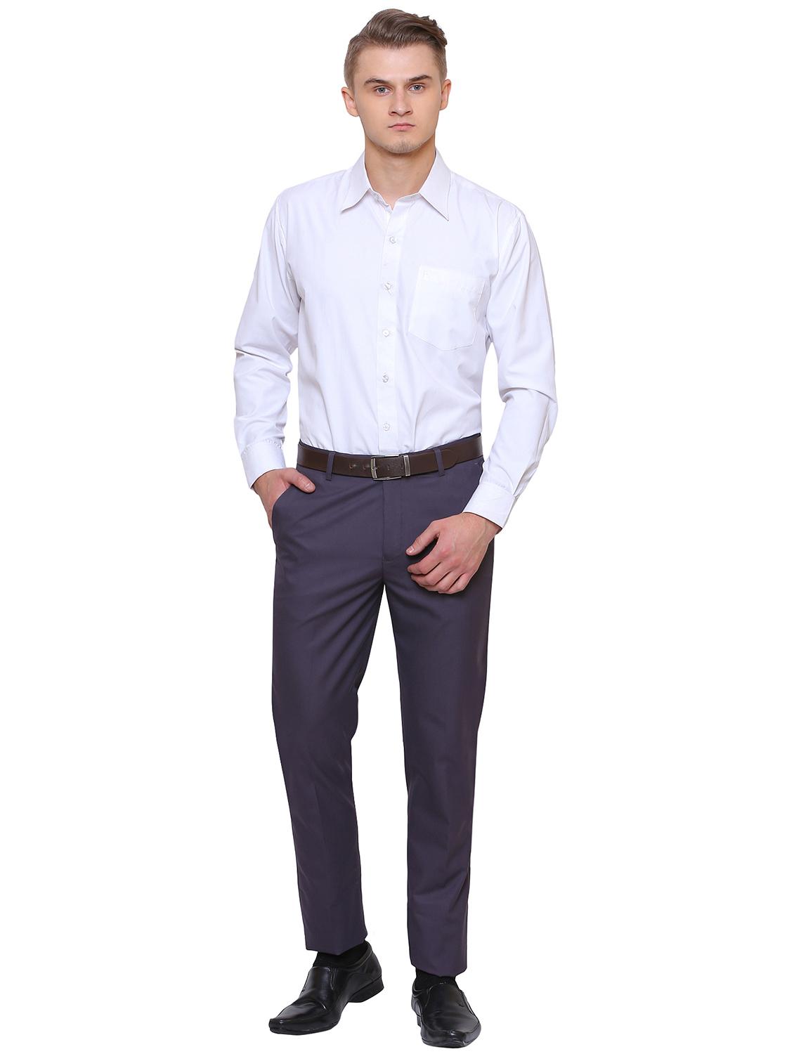grey polyester blend flat front formal trouser - 14947759 - Zoom Image - 4