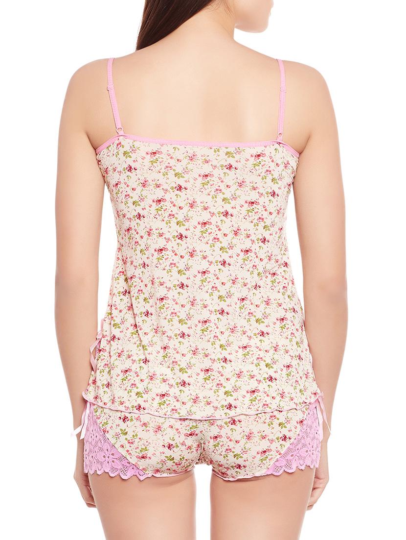 beige printed nightwear set - 14948425 - Zoom Image - 4
