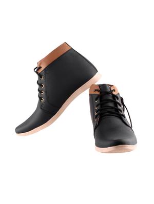 black leatherette low ankle boot - 14953255 - Standard Image - 4