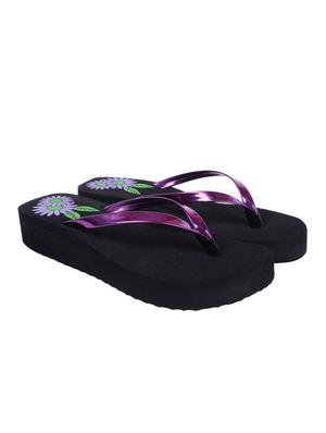 purple faux leather flip flop - 14953759 - Standard Image - 4