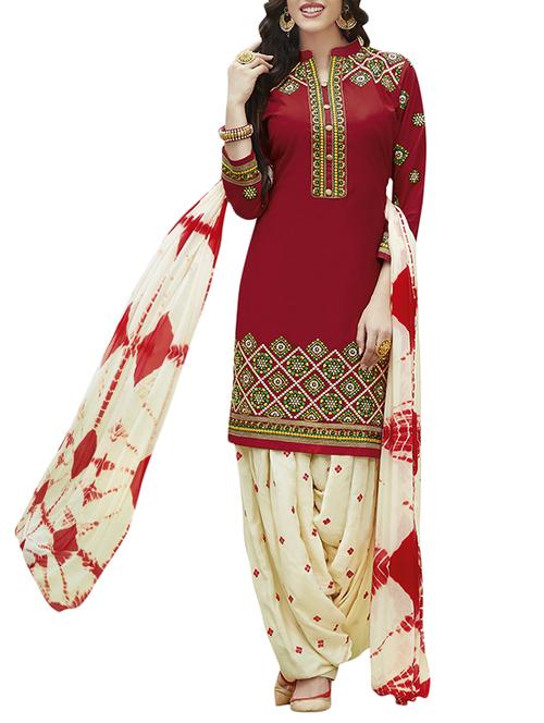 Embroidered salwar suit unstitched suit - 14954756 - Standard Image - 1