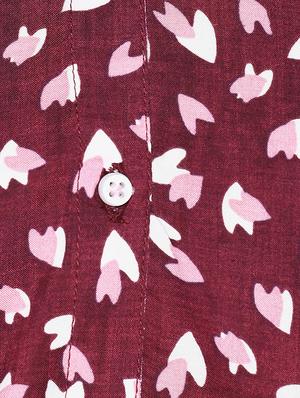 maroon printed cotton blend shirt - 14954892 - Standard Image - 4