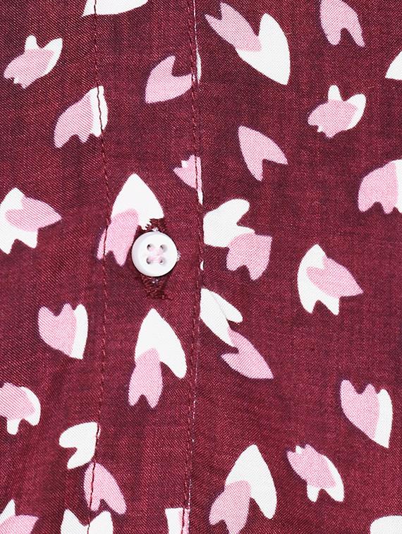 maroon printed cotton blend shirt - 14954892 - Zoom Image - 4