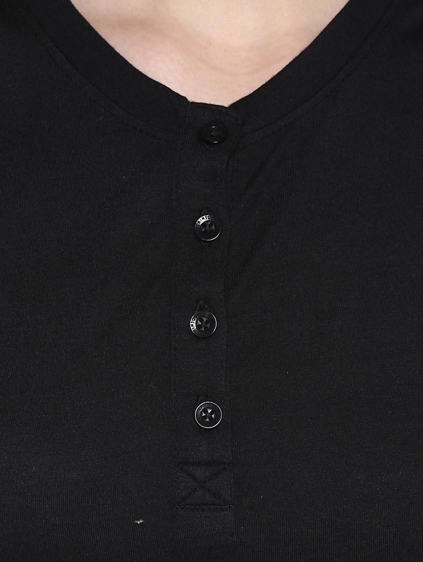 solid black henley tee - 14954943 - Zoom Image - 4