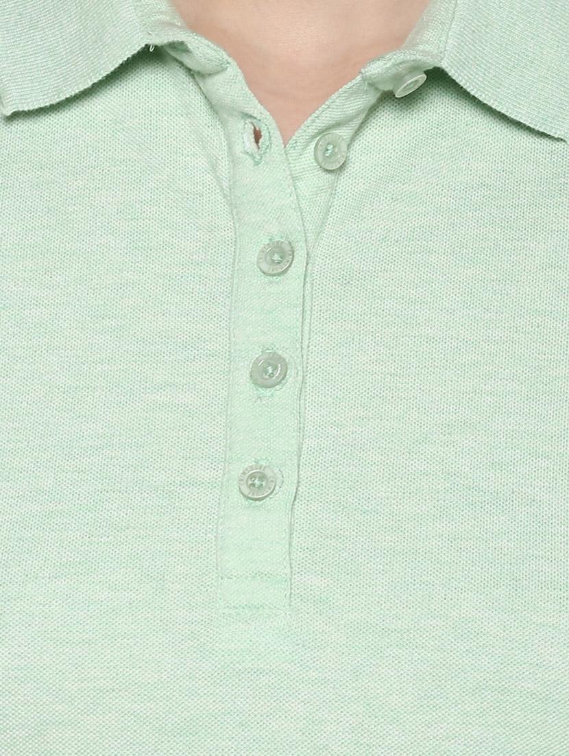 solid green polo neck tee - 14954944 - Zoom Image - 4