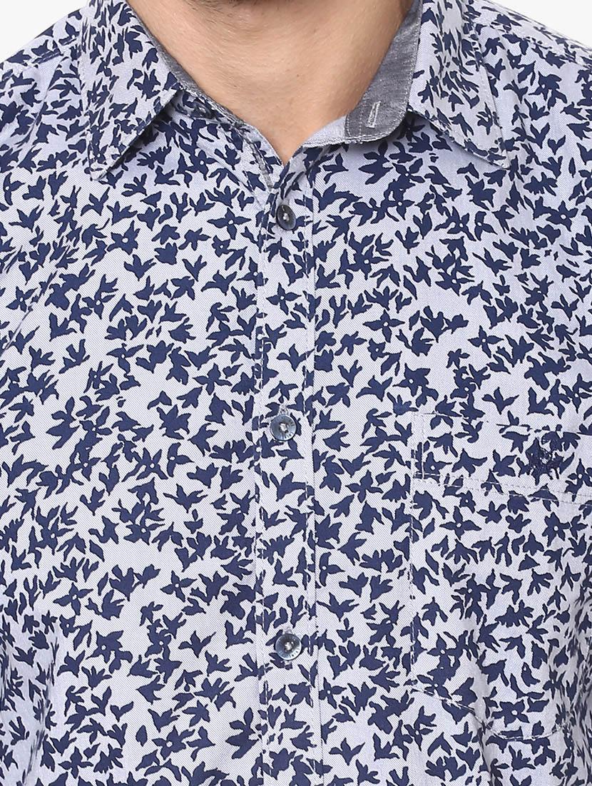 blue cotton casual shirt - 14955088 - Zoom Image - 4