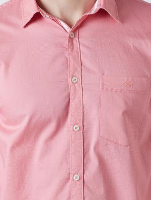 pink solid casual shirt - 14955104 - Standard Image - 4