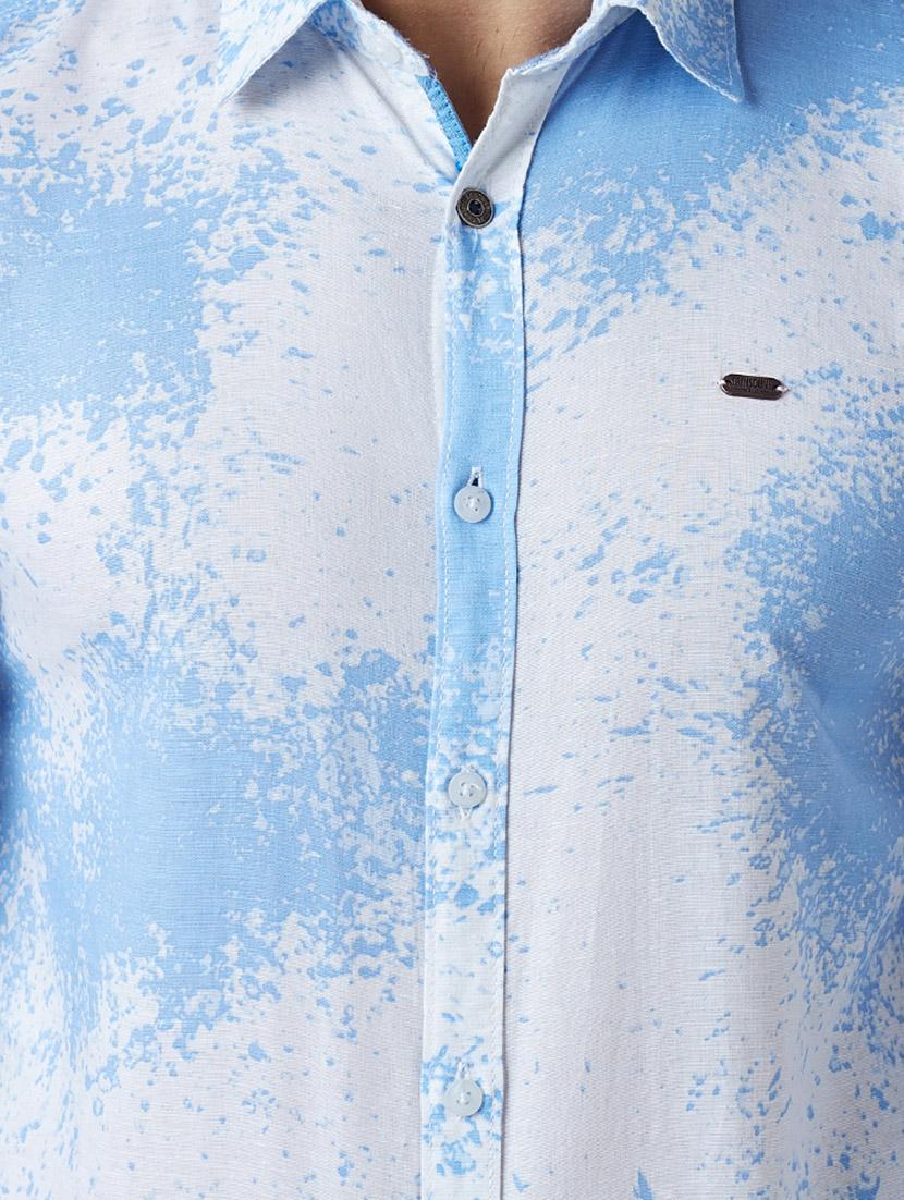light blue linen casual shirt - 14955121 - Zoom Image - 4