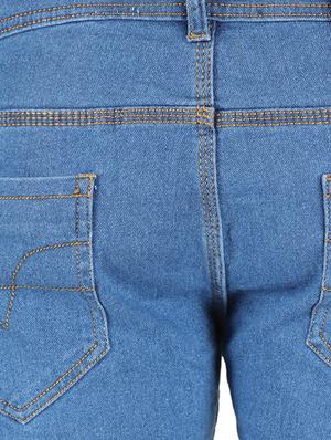 blue cotton blend plain jeans - 14957327 - Standard Image - 4