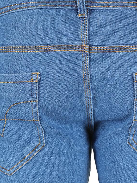 blue cotton blend plain jeans - 14957327 - Zoom Image - 4