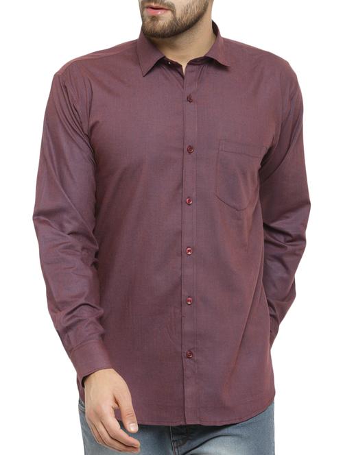purple cotton casual shirt - 14957422 - Standard Image - 1