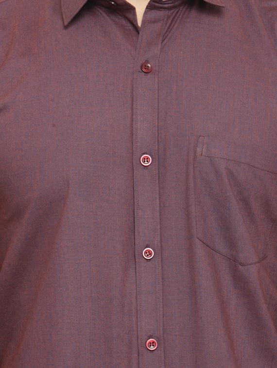purple cotton casual shirt - 14957422 - Zoom Image - 4