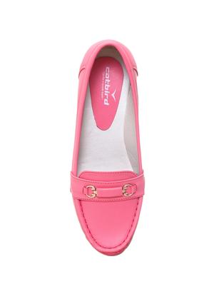 pink faux leather slip on loafers - 14957582 - Standard Image - 4