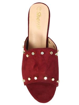 maroon mules sandal - 14957591 - Standard Image - 4