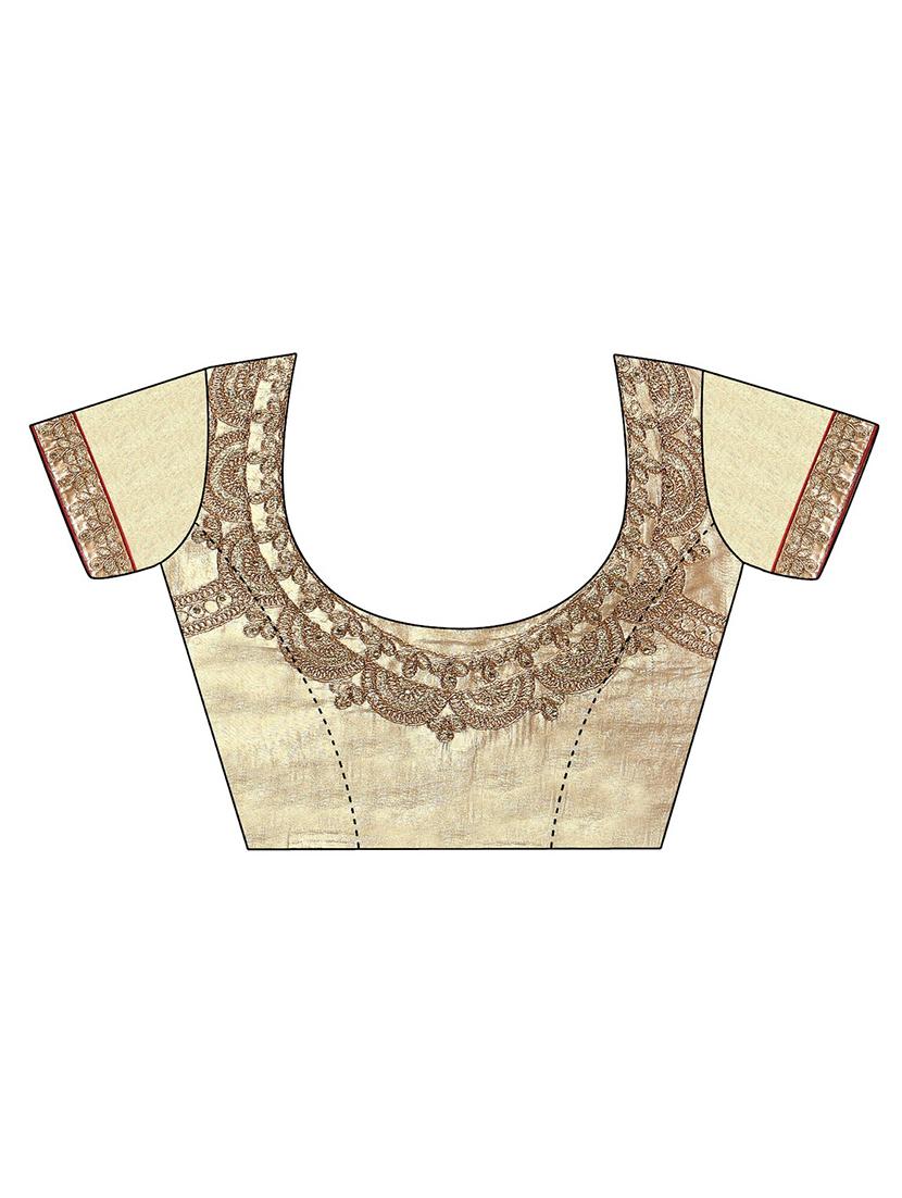 gold net embroidered panelled lehenga - 14959772 - Zoom Image - 4