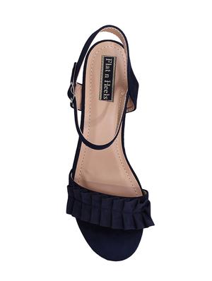 navy ankle strap sandal - 14960995 - Standard Image - 4