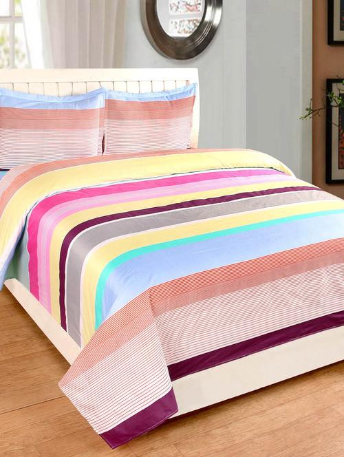 Microfiber Double bedsheet with 2 Pillow Covers - 14961807 - Very Small Image - 1