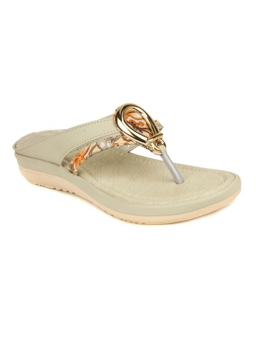 beige toe separator slippers - 14962158 - Standard Image - 1