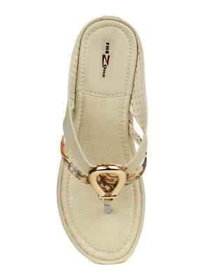 beige toe separator slippers - 14962158 - Standard Image - 4