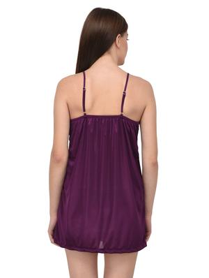 purple satin sleepshirt - 14965129 - Standard Image - 4