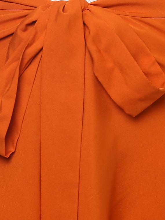 orange crepe ruffled palazzo - 14965348 - Zoom Image - 4