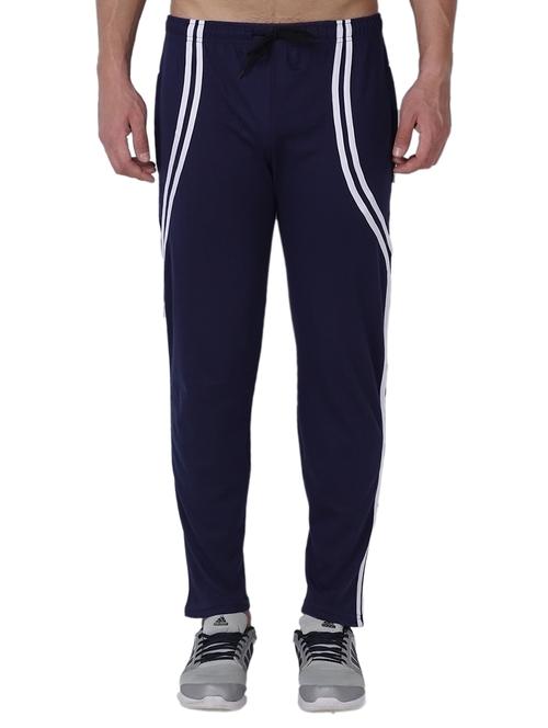 navy blue cotton full length track pant - 14974193 - Standard Image - 1