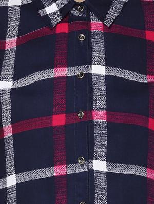 blue checkered rayon shirt - 14980416 - Standard Image - 4