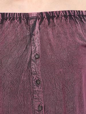 purple off shoulder denim top - 14980425 - Standard Image - 4