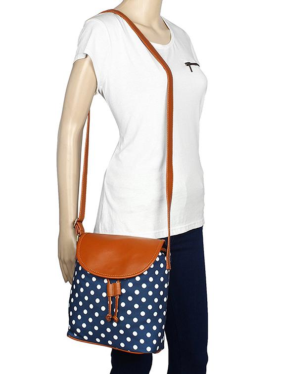 blue leatherette (pu) regular sling bag - 14980866 - Zoom Image - 4
