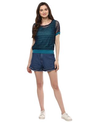 navy blue denim shorts - 14981559 - Standard Image - 4