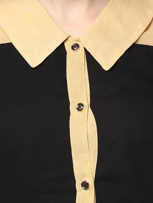 black georgette casual shirt - 14981586 - Standard Image - 4