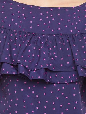 ruffled star print top - 14982675 - Standard Image - 4