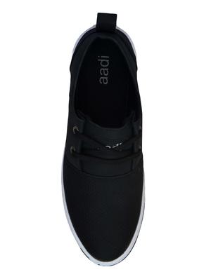 black leatherette lace up sneaker - 14985864 - Standard Image - 4