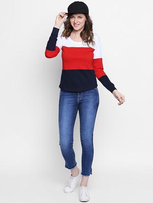 round neck color block tee - 14986846 - Standard Image - 4