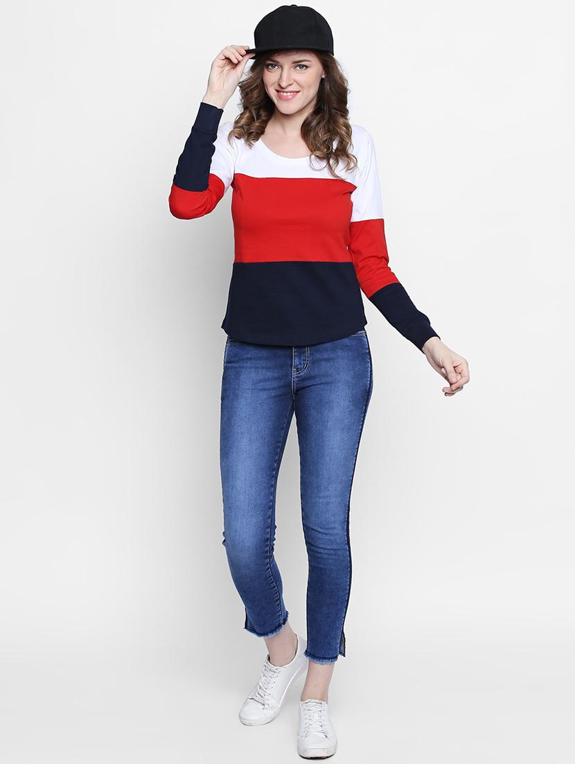 round neck color block tee - 14986846 - Zoom Image - 4