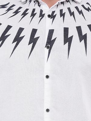 white linen casual shirt - 14987010 - Standard Image - 4