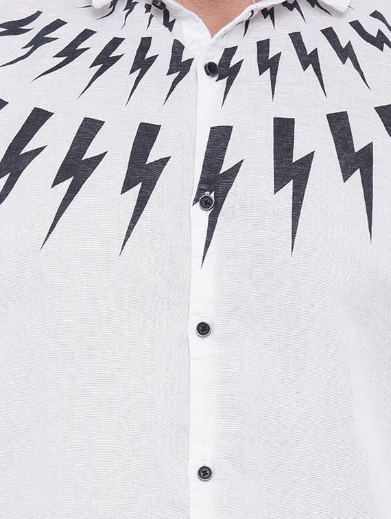 white linen casual shirt - 14987010 - Zoom Image - 4