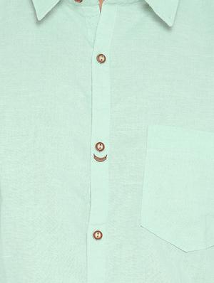 green cotton casual shirt - 14987041 - Standard Image - 4