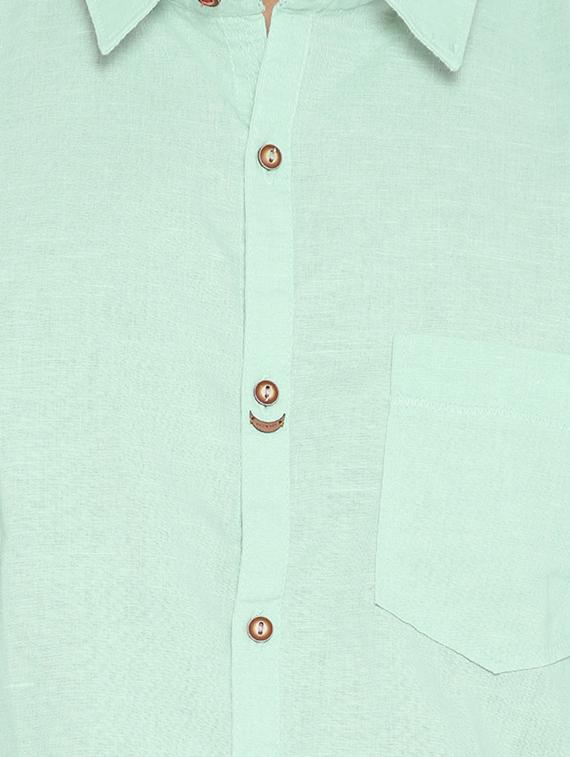 green cotton casual shirt - 14987041 - Zoom Image - 4