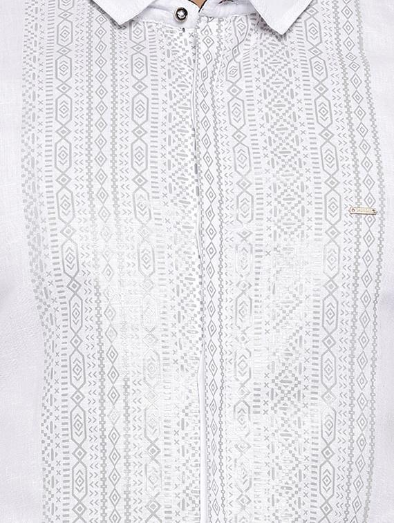 white linen casual shirt - 14987048 - Zoom Image - 4