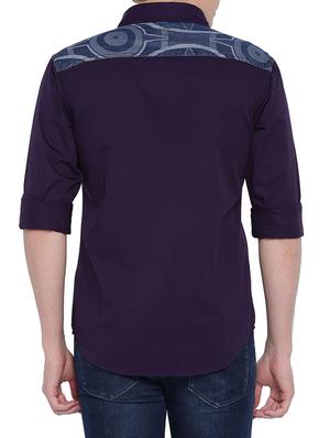purple cotton casual shirt - 14987058 - Standard Image - 4