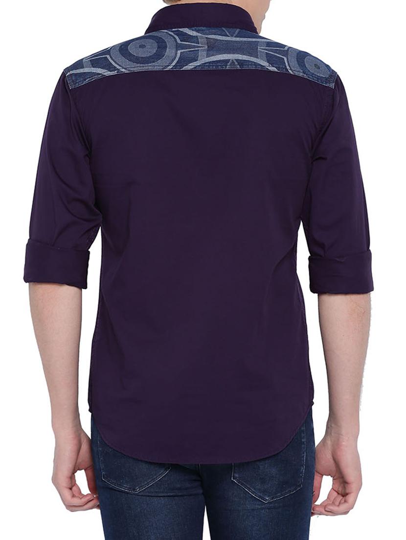 purple cotton casual shirt - 14987058 - Zoom Image - 4